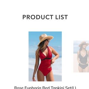 CUPSHE Red One-Piece Swimsuit with Black Trim NWOT - size L